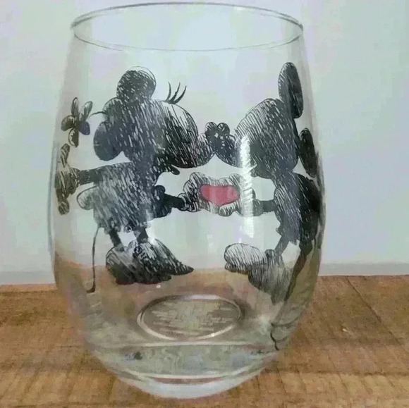 DISNEY MICKEY & MINNIE STEMLESS WINE Glass Teardrop 20oz ❤️ - Picture 3 of 4